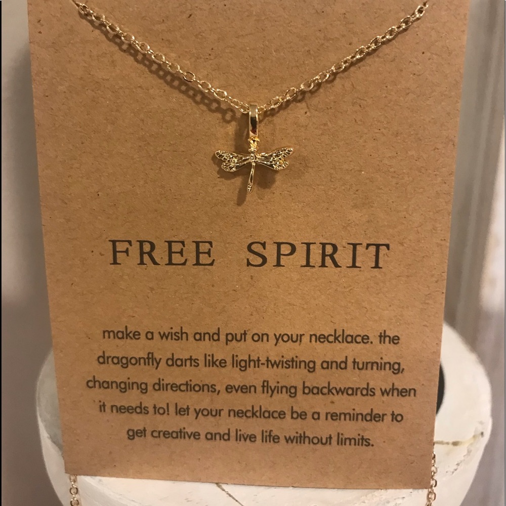 Free Spirit Dragonfly make a wish adjustable necklace Pendant! New!